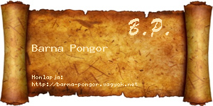 Barna Pongor névjegykártya